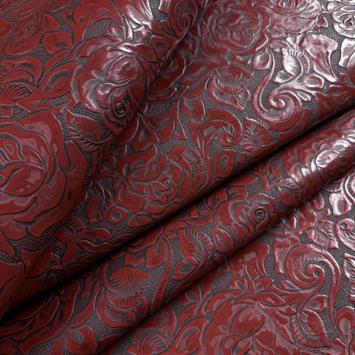 Hand Stained Rose Floral Embossed Cow 3oz 10 colours - Image 4