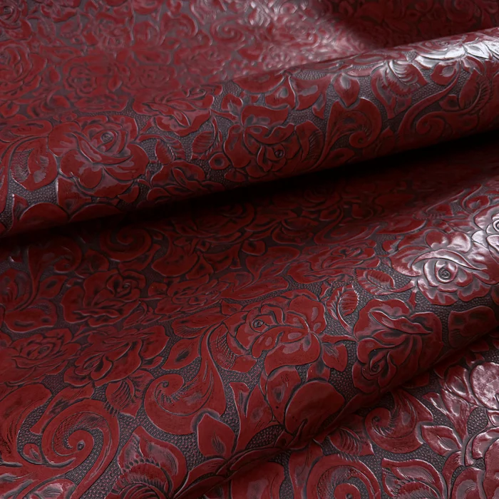 Hand Stained Rose Floral Embossed Cow 3oz 10 colours - Image 5