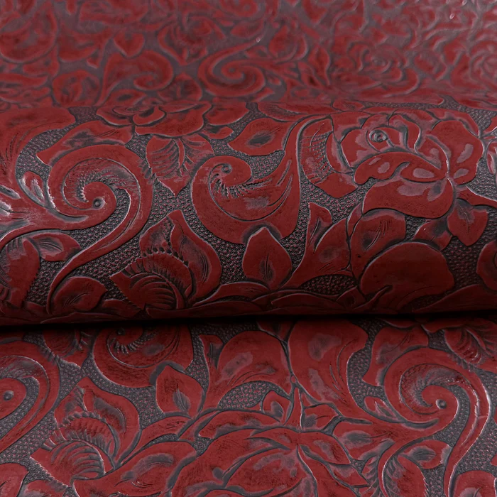 Hand Stained Rose Floral Embossed Cow 3oz 10 colours - Image 2