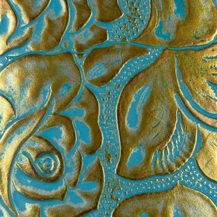 Hand Stained Rose Floral Embossed Cow 3oz 10 colours - Image 11
