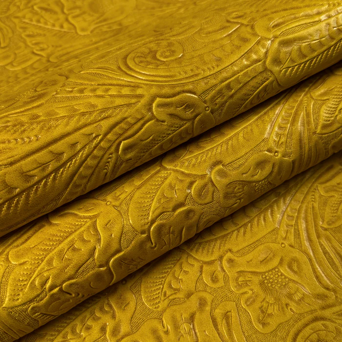 Floral Embossed Oiled Veg Tan Lamb, 2 oz | 6 Colors - Image 5