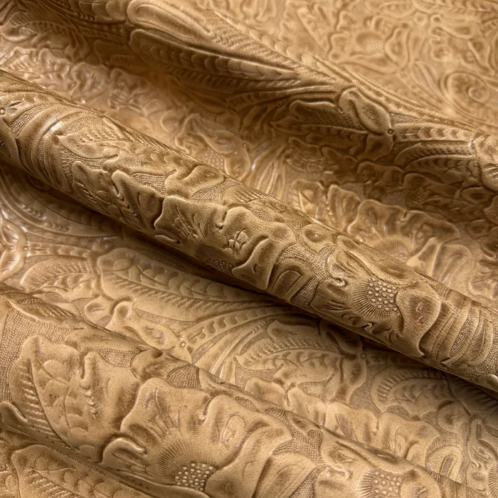 Floral Embossed Oiled Veg Tan Lamb, 2 oz | 6 Colors - Image 10