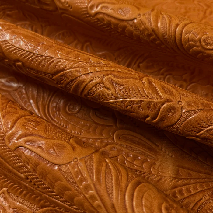 Floral Embossed Oiled Veg Tan Lamb, 2 oz | 6 Colors - Image 3