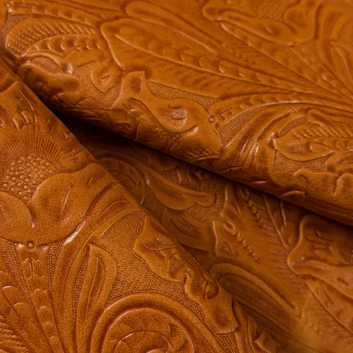 Floral Embossed Oiled Veg Tan Lamb, 2 oz | 6 Colors - Image 4