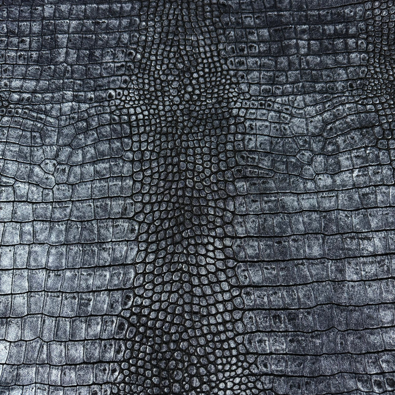 Metallic Two-Tone Crocodile Emboss Veg Tan Lambskin, 2 oz - Gold & Silver - Image 8