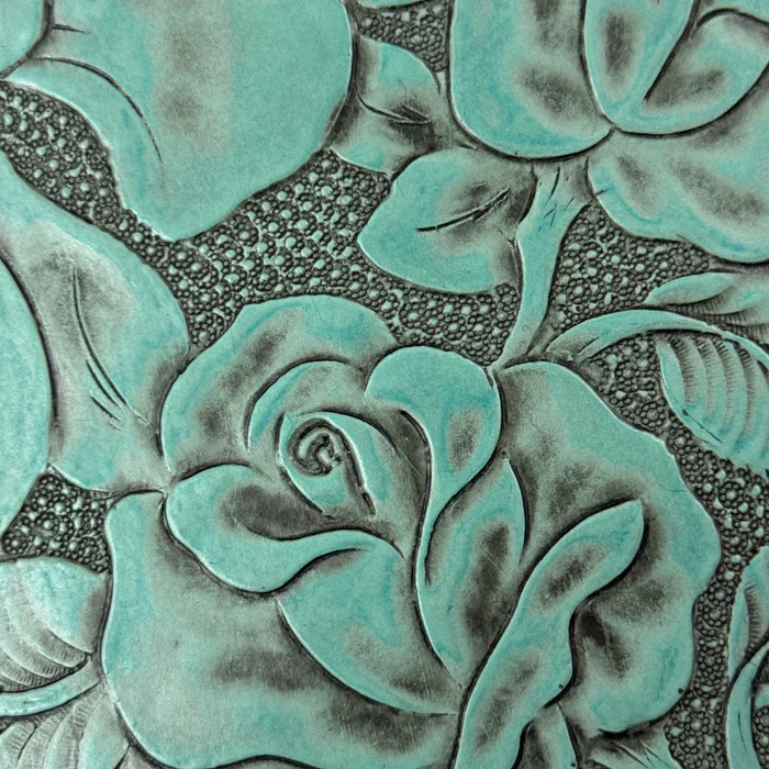 Hand Stained Rose Floral Embossed Cow 3oz 10 colours - Image 13