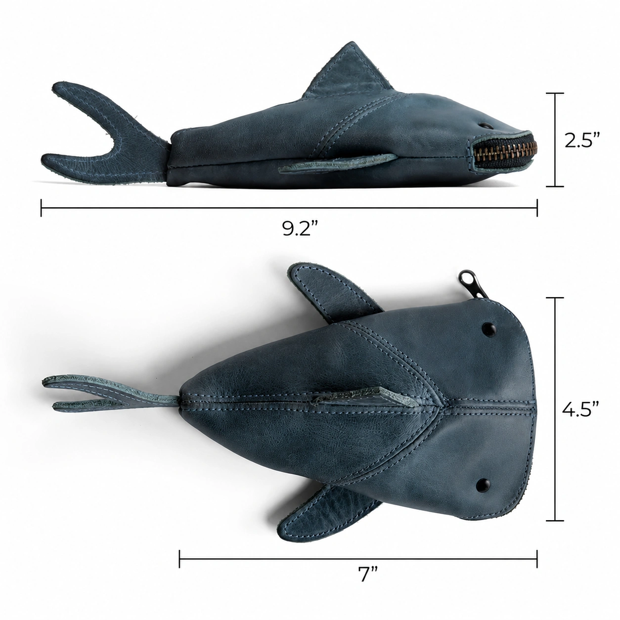 Leather Shark Pouch (Sandy) - Image 4